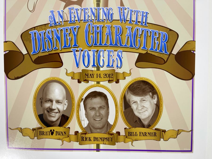 Rare Signed An Evening With Disney Character Voices Poster 2012 10 X 16 [Photo 4]