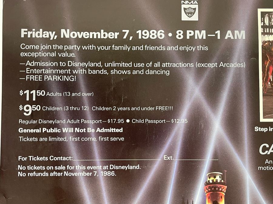 Disneyland Rockwell Private Party Celebration Movie Poster 1986 17 X 22 [Photo 6]