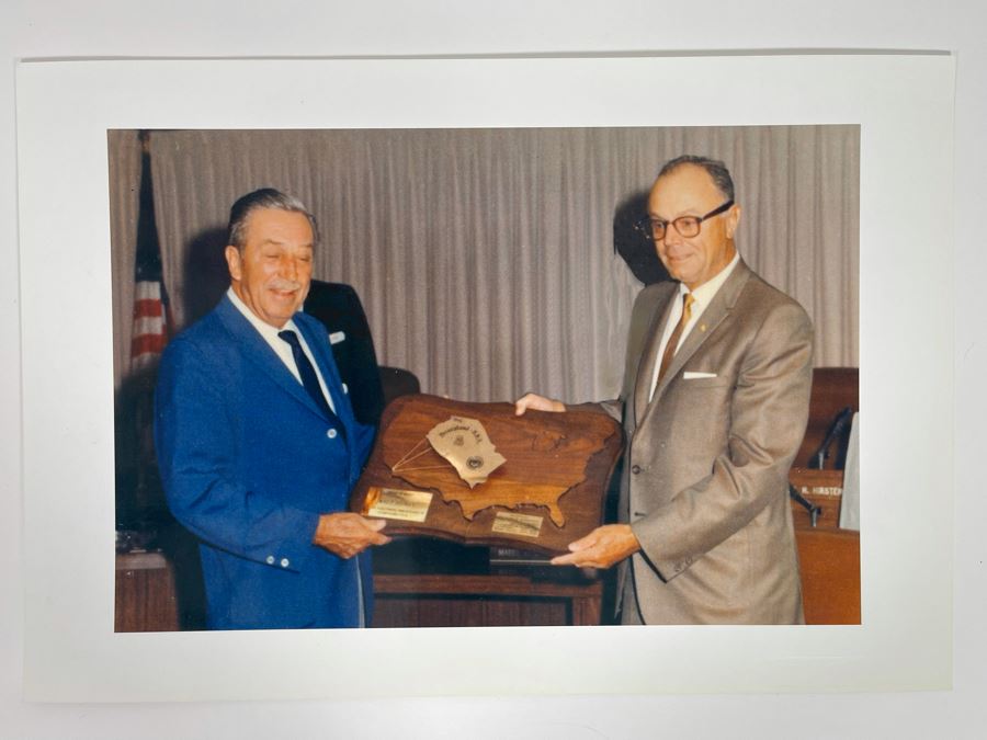 Photo Print Of Walt Disney With Client's Father 19 X 13 [Photo 2]