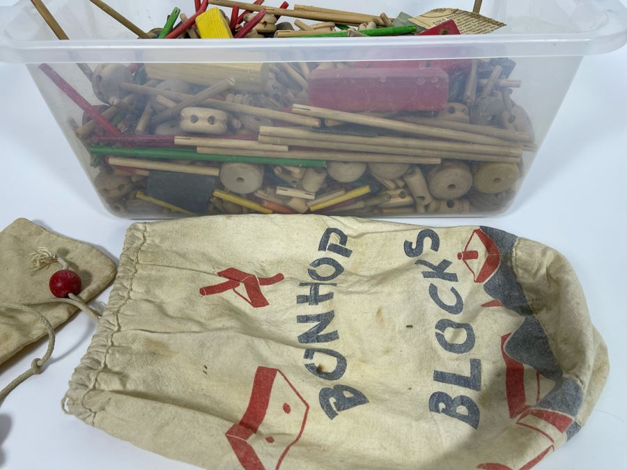 Vintage Wooden Bonhop Blocks Tinkertoys [Photo 4]