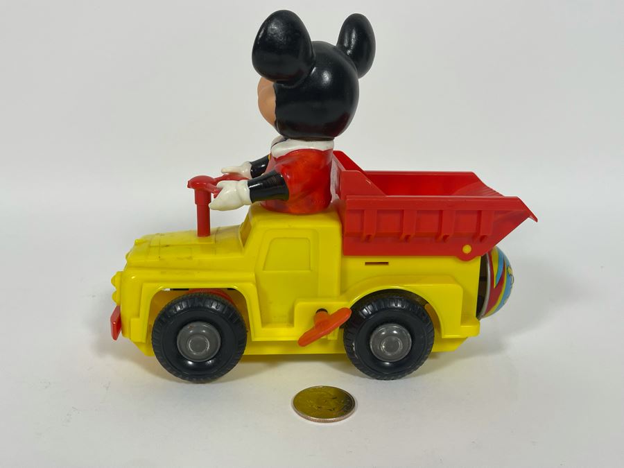 Vintage Walt Disney Productions Japanese Wind Up Mickey Mouse Toy Truck Working [Photo 5]