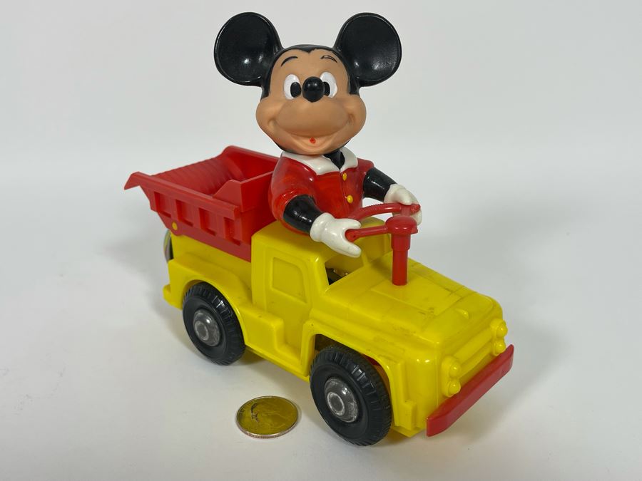 Vintage Walt Disney Productions Japanese Wind Up Mickey Mouse Toy Truck Working [Photo 3]