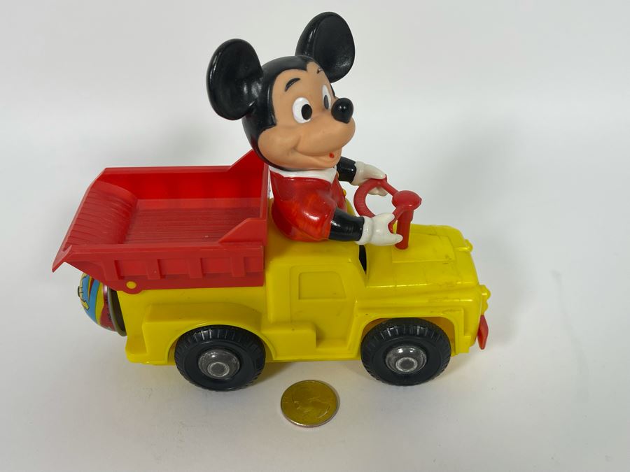 Vintage Walt Disney Productions Japanese Wind Up Mickey Mouse Toy Truck Working [Photo 2]