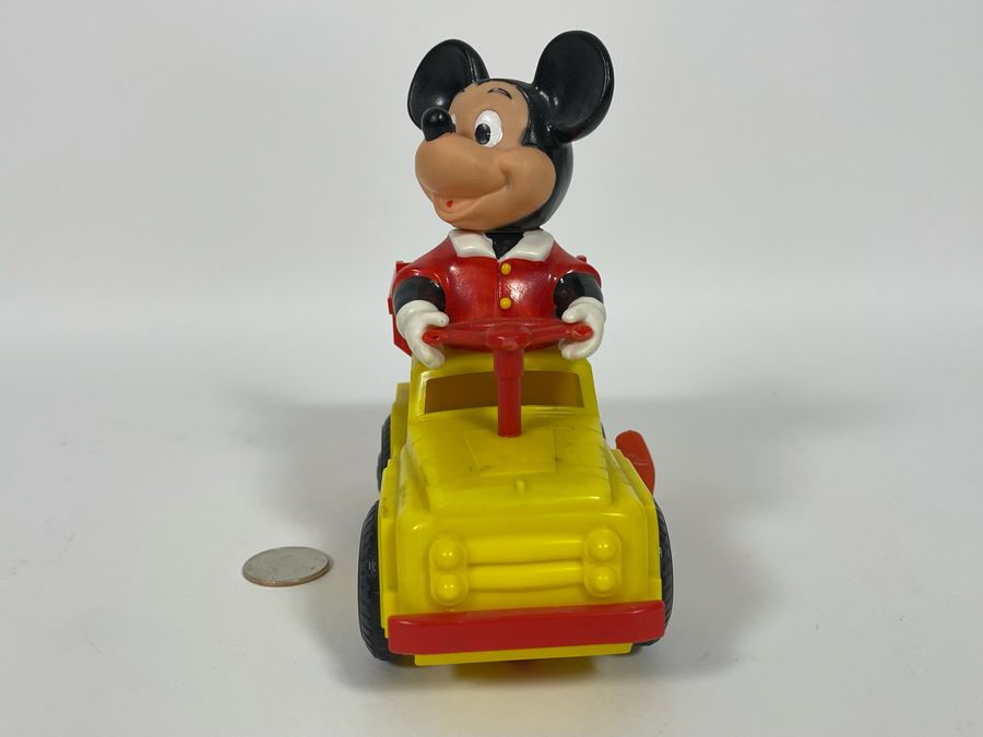 Vintage Walt Disney Productions Japanese Wind Up Mickey Mouse Toy Truck Working [Photo 4]