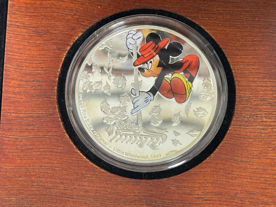 Disney Mickey Mouse Little Whirlwind 1 Oz .999 Fine Silver Coin With Case [Photo 3]
