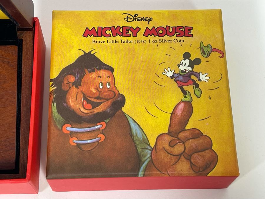 Disney Mickey Mouse Brave Little Tailor 1 Oz .999 Fine Silver Coin With Case [Photo 4]