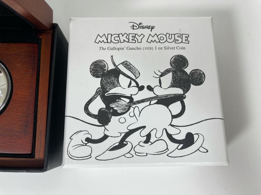 Disney Mickey Mouse The Gallopin’ Gaucho 1 Oz .999 Fine Silver Coin With Case [Photo 6]