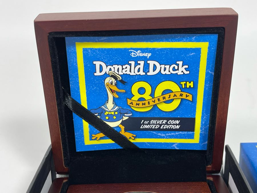 Disney Donald Duck 80th Anniversary 1 Oz .999 Fine Silver Coin With Case [Photo 4]