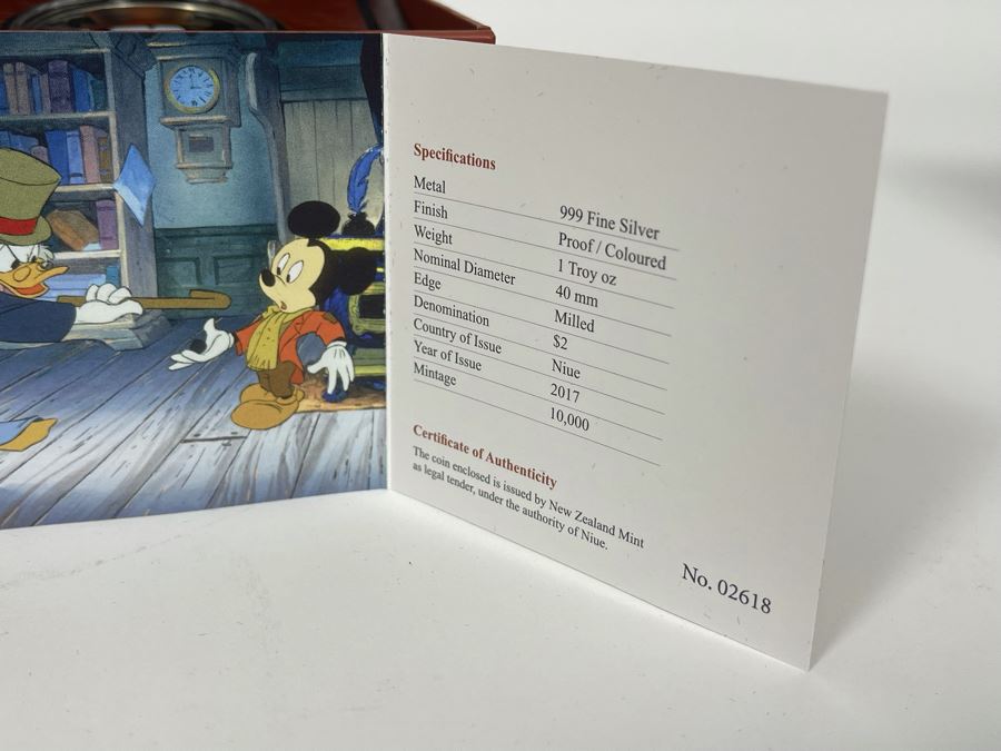 Disney Mickey Mouse Mickey’s Christmas Carol 1 Oz .999 Fine Silver Coin With Case [Photo 8]