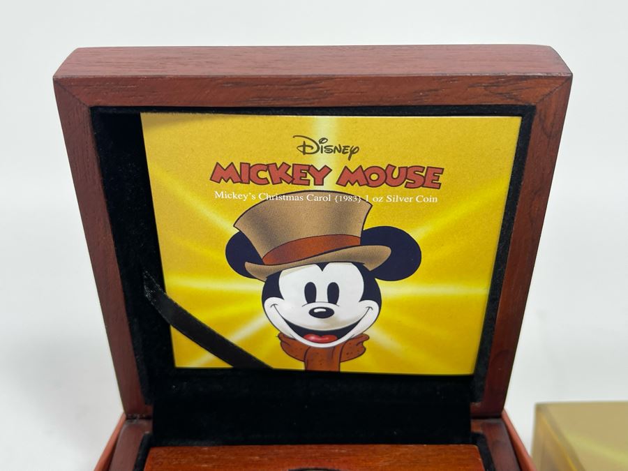 Disney Mickey Mouse Mickey’s Christmas Carol 1 Oz .999 Fine Silver Coin With Case [Photo 4]