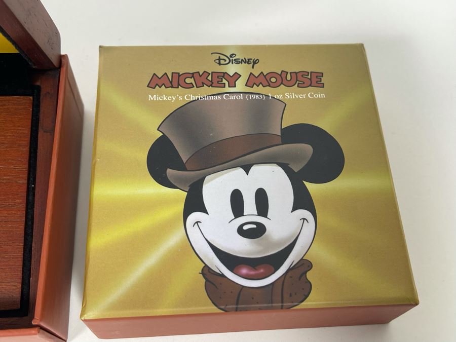 Disney Mickey Mouse Mickey’s Christmas Carol 1 Oz .999 Fine Silver Coin With Case [Photo 5]