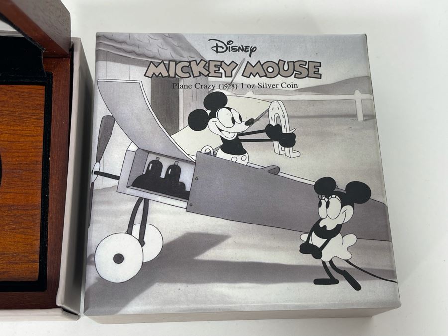 Disney Mickey Mouse Plane Crazy 1 Oz .999 Fine Silver Coin With Case [Photo 5]