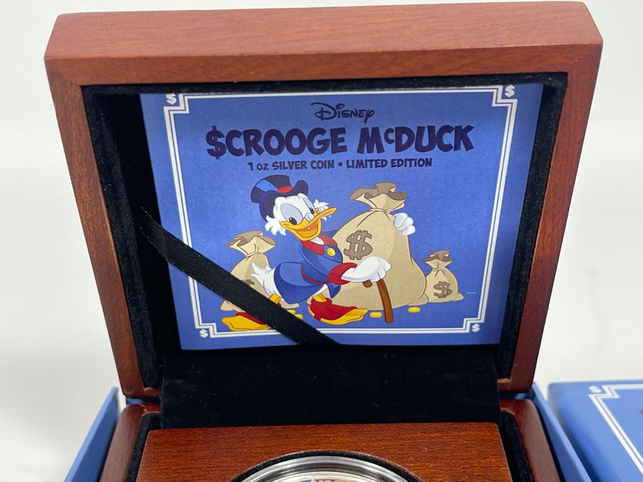 Disney Scrooge McDuck Limited Edition 1 Oz .999 Fine Silver Coin With Case [Photo 4]