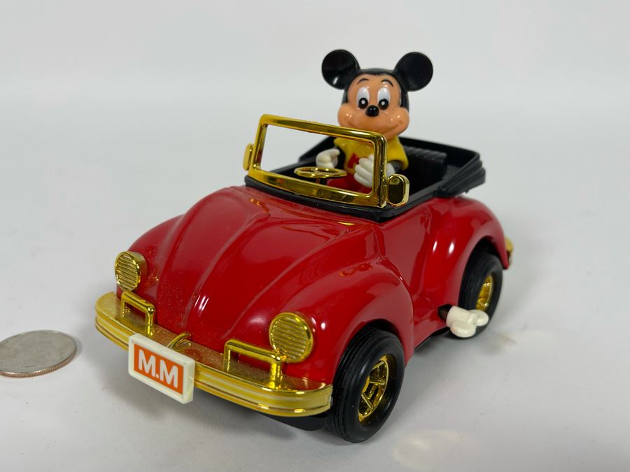 Vintage 1983 Masudaya Corp Japanese Wind-Up Mickey Mouse Car Estimate $100
