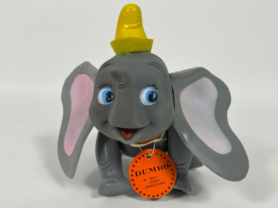 Vintage R. Dakin Disney Dumbo Plastic Figurine With Original Tag No 3528 [Photo 5]