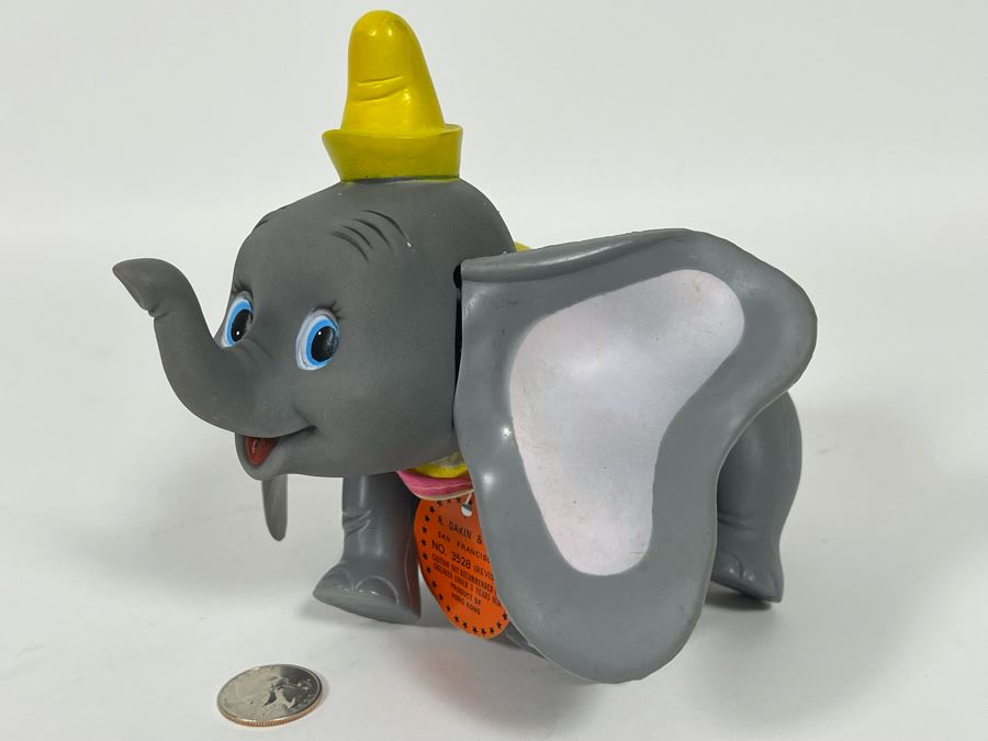 Vintage R. Dakin Disney Dumbo Plastic Figurine With Original Tag No 3528 [Photo 13]