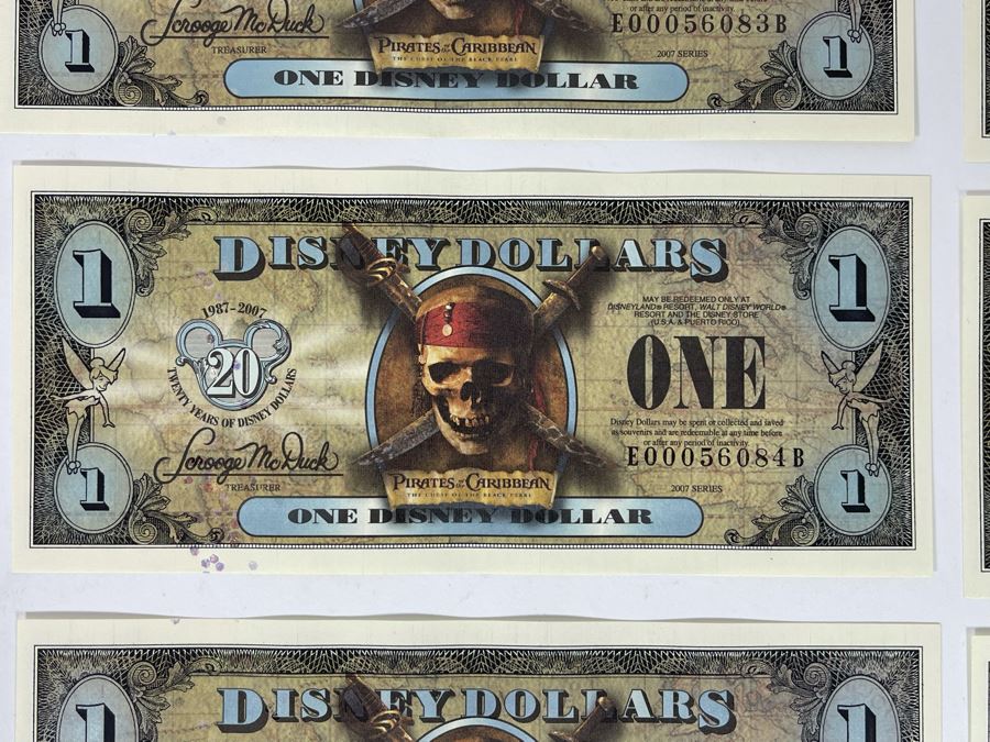 (6) One Disney Dollars - Pirates Of The Caribbean [Photo 3]