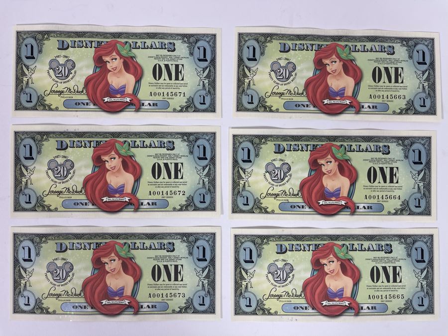 (6) One Disney Dollar - Ariel, The Little Mermaid [Photo 2]