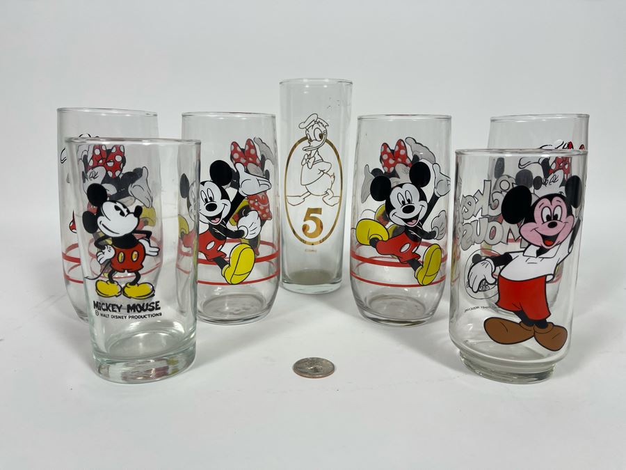 Seven Walt Disney Mickey Mouse, Minnie Mouse, Donald Duck Glasses [Photo 2]