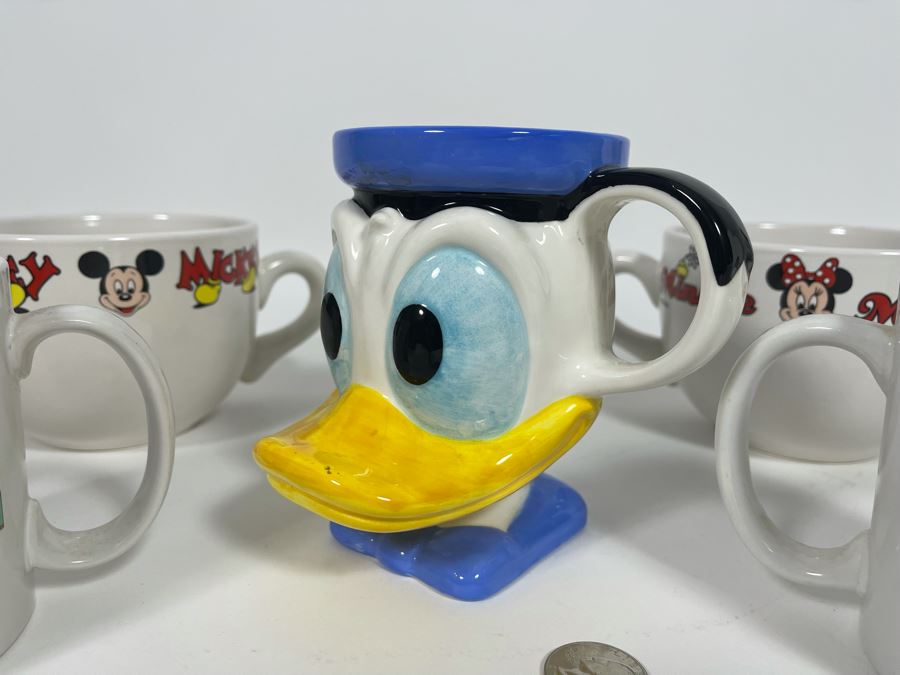 Five Walt Disney Mugs Mickey Mouse, Minnie Mouse, Donald Duck [Photo 3]