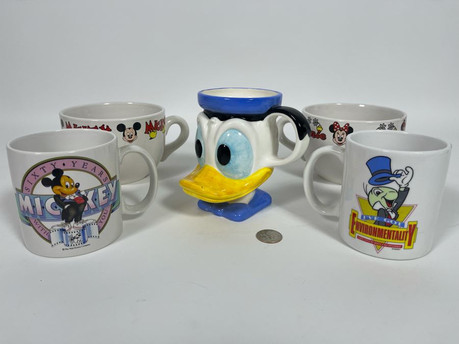 Five Walt Disney Mugs Mickey Mouse, Minnie Mouse, Donald Duck [Photo 2]