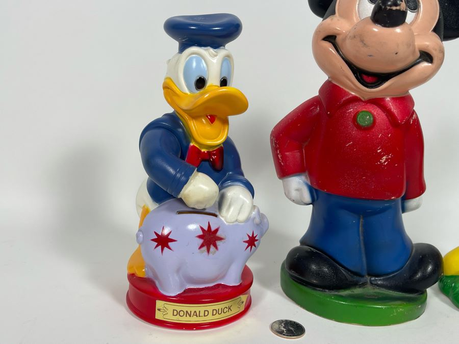 Pair Of Mickey Mouse Plastic Banks And Donal Duck Plastic Bank [Photo 3]