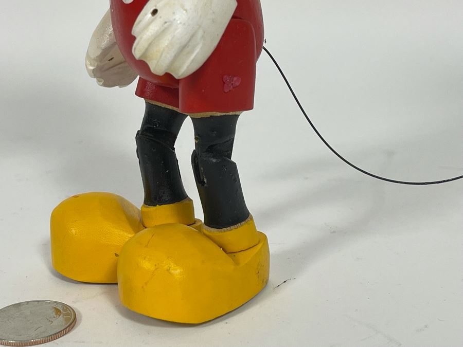 Hand Painted Hand Carved Mickey Mouse Figurine Signed On Bottom 8H [Photo 7]
