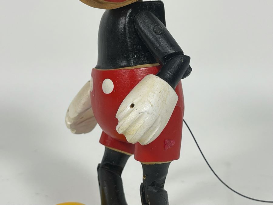 Hand Painted Hand Carved Mickey Mouse Figurine Signed On Bottom 8H [Photo 6]