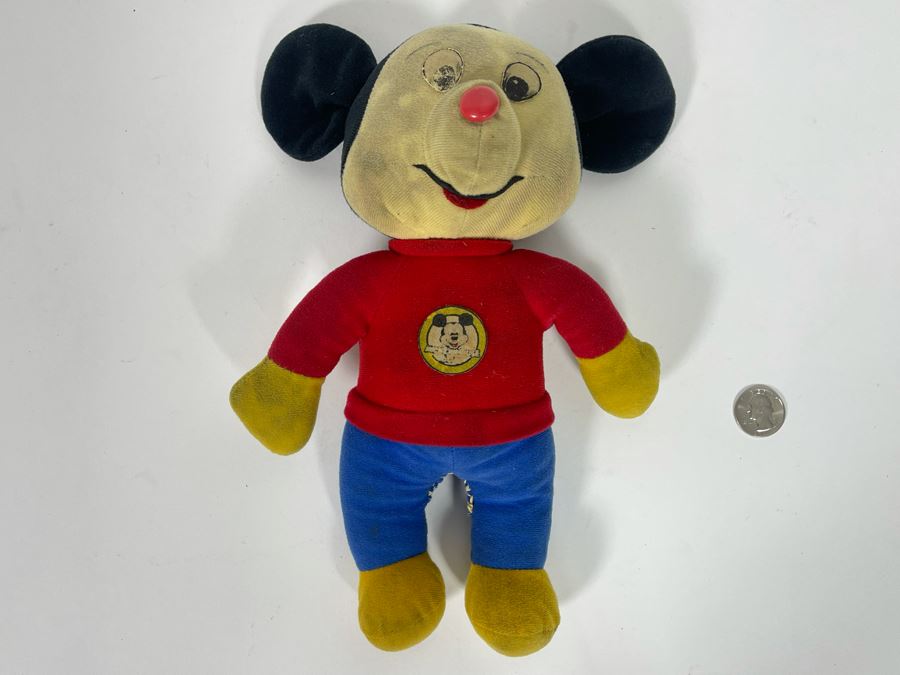 Vintage Mickey Mouse Plush Toy 11H