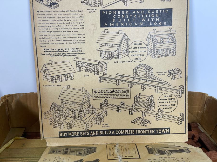 Pair Of Vintage American Logs Set Lincoln Logs [Photo 9]
