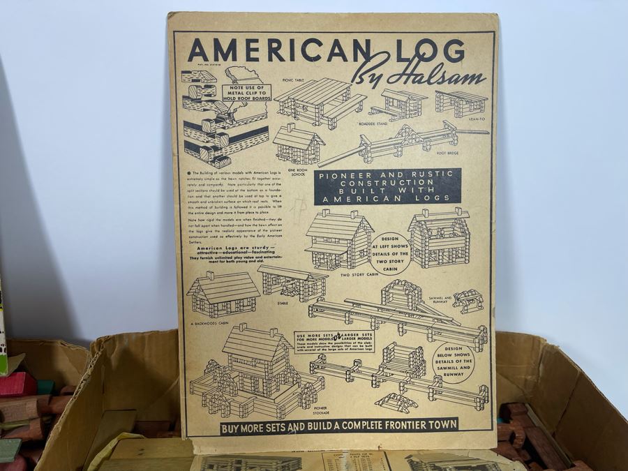 Pair Of Vintage American Logs Set Lincoln Logs   46302 6r4d 