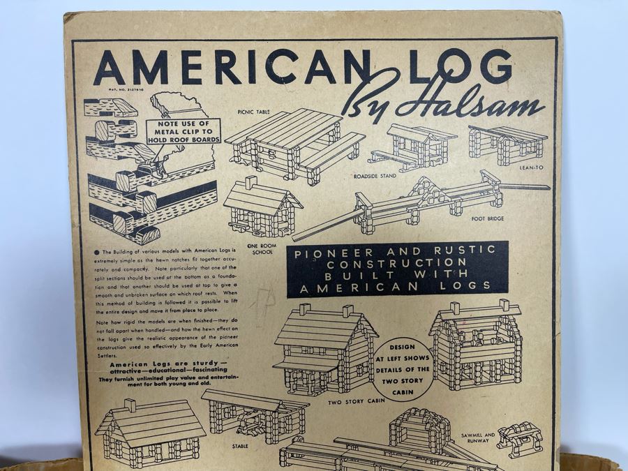 Pair Of Vintage American Logs Set Lincoln Logs [Photo 8]