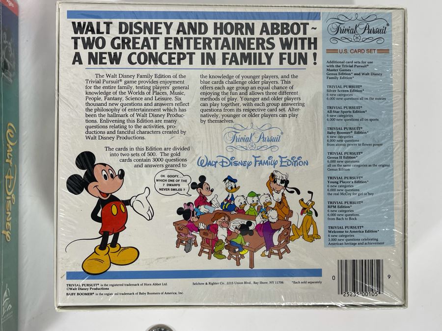 Sealed Walt Disney Family Edition Trivial Pursuit Card Set And Sealed Walt Disney PC CD-Rom [Photo 4]