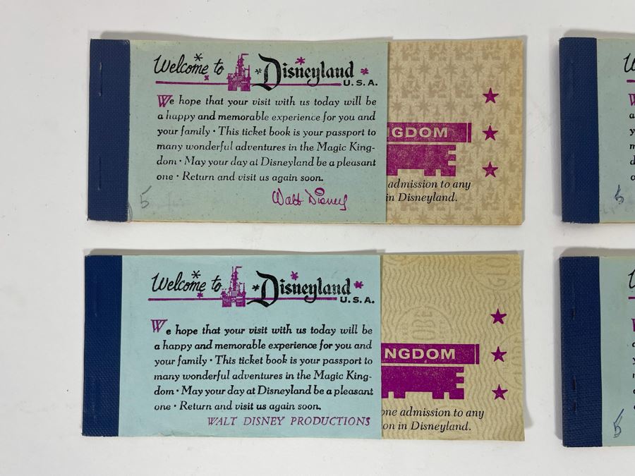 Set Of Four Unused Vintage 1970 Disneyland Magic Kingdom Key Ticket Books [Photo 3]