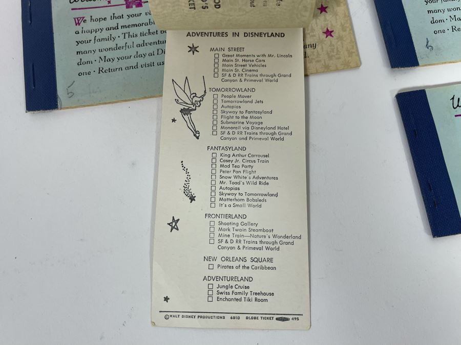 Set Of Four Unused Vintage 1970 Disneyland Magic Kingdom Key Ticket Books [Photo 8]