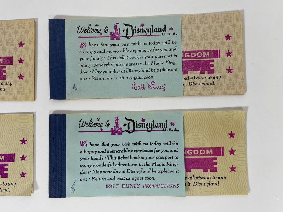 Set Of Four Unused Vintage 1970 Disneyland Magic Kingdom Key Ticket Books [Photo 4]