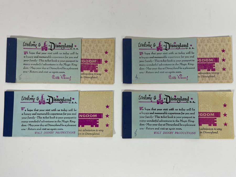 Set Of Four Unused Vintage 1970 Disneyland Magic Kingdom Key Ticket Books [Photo 2]