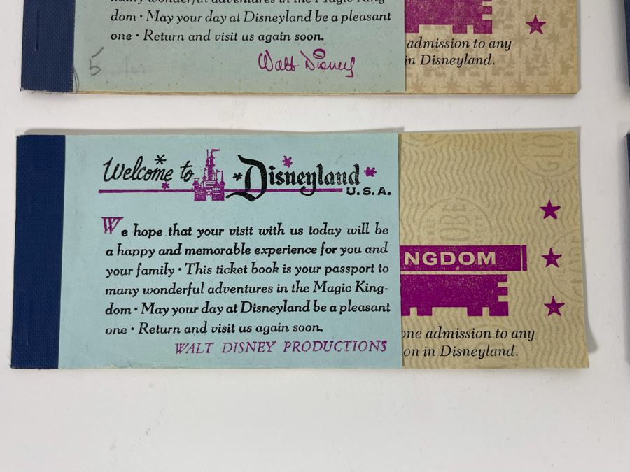 Set Of Four Unused Vintage 1970 Disneyland Magic Kingdom Key Ticket Books [Photo 5]