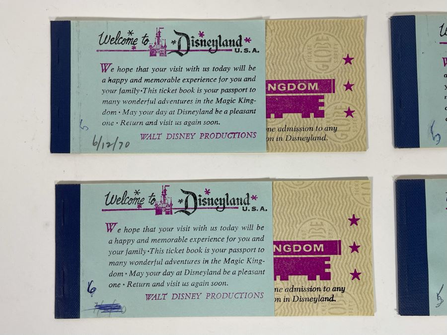 Set Of Four Unused Vintage 1970 Disneyland Magic Kingdom Key Ticket Books [Photo 3]