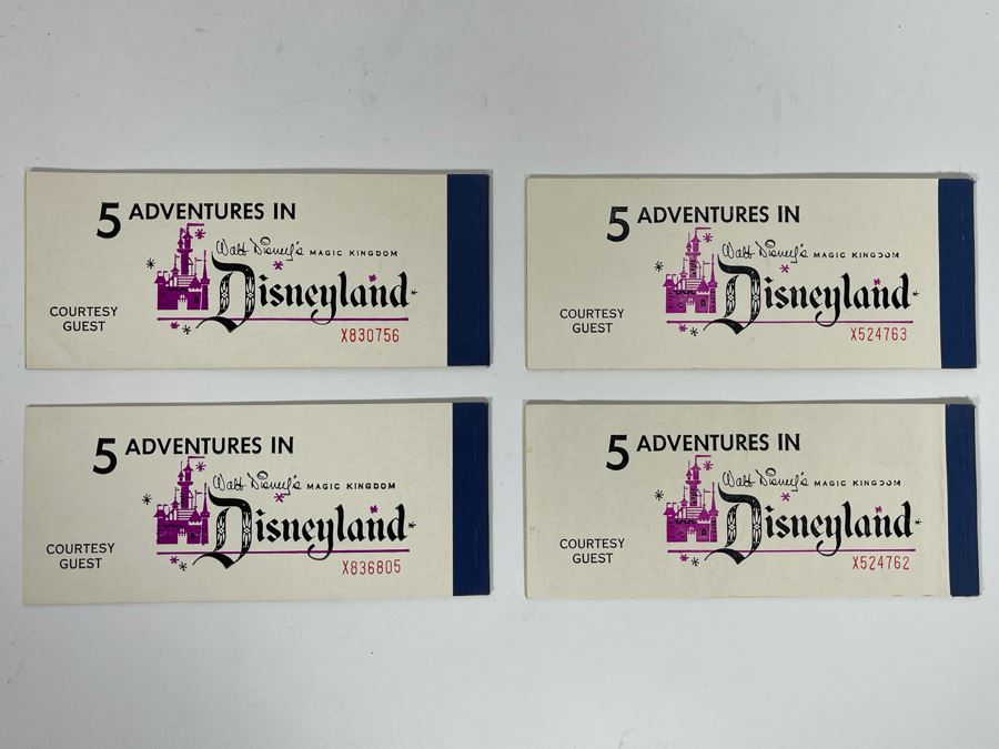 Set Of Four Unused Vintage 1970 Disneyland Magic Kingdom Key Ticket Books [Photo 7]