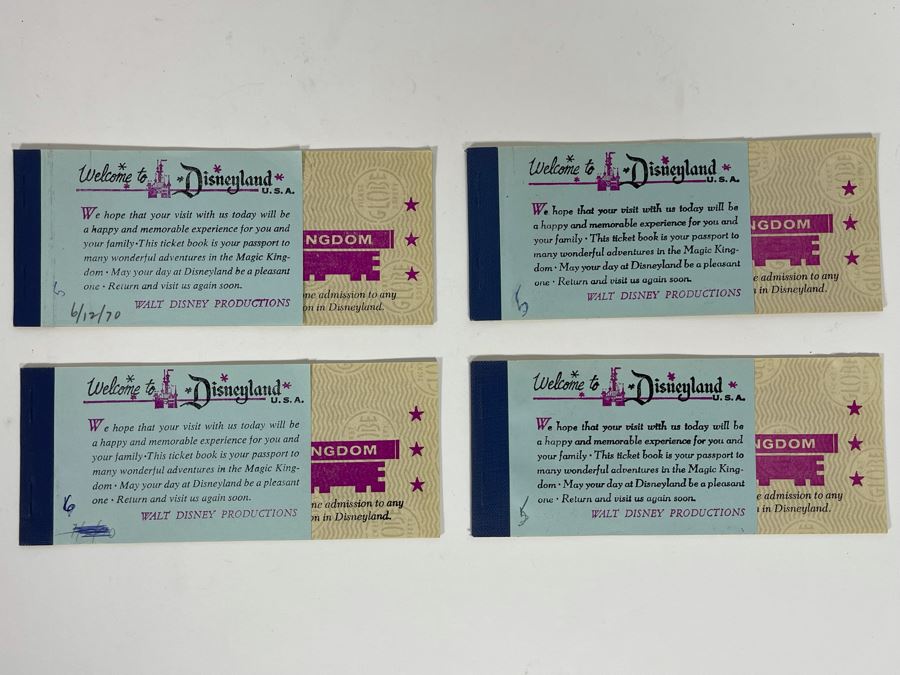 Set Of Four Unused Vintage 1970 Disneyland Magic Kingdom Key Ticket Books [Photo 2]