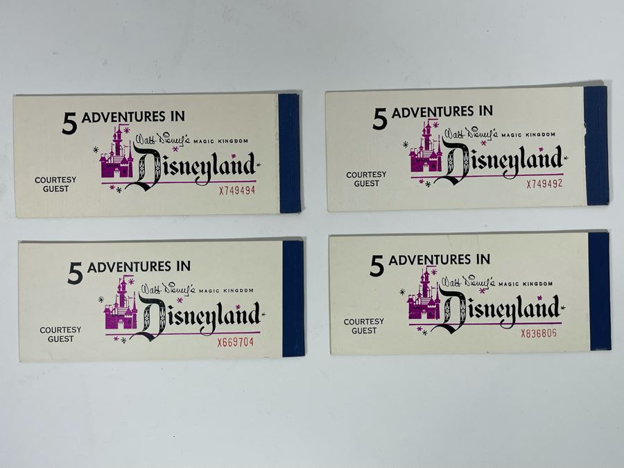 Set Of Four Unused Vintage 1970 Disneyland Magic Kingdom Key Ticket Books [Photo 5]