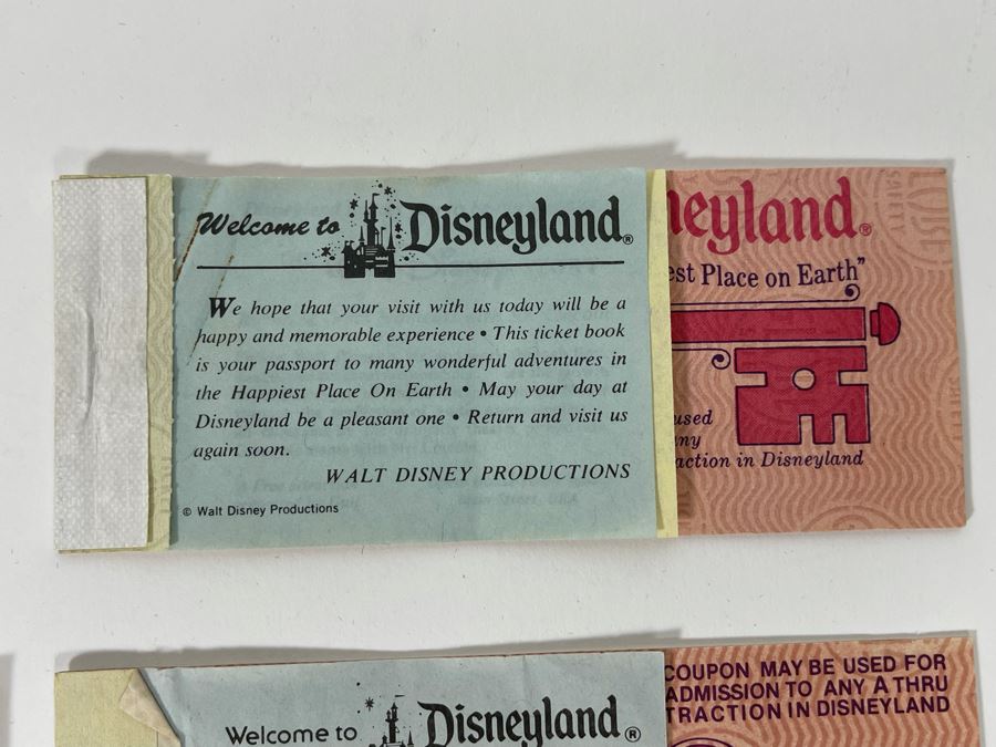 Set Of Four Vintage Disneyland Ticket Books Incomplete [Photo 4]