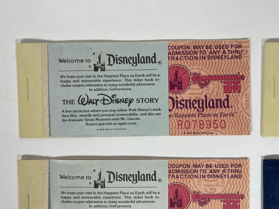 Set Of Four Vintage Disneyland Ticket Books Incomplete [Photo 2]