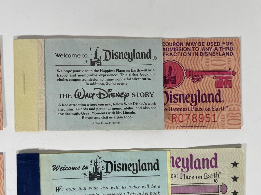 Set Of Four Vintage Disneyland Ticket Books Incomplete [Photo 4]