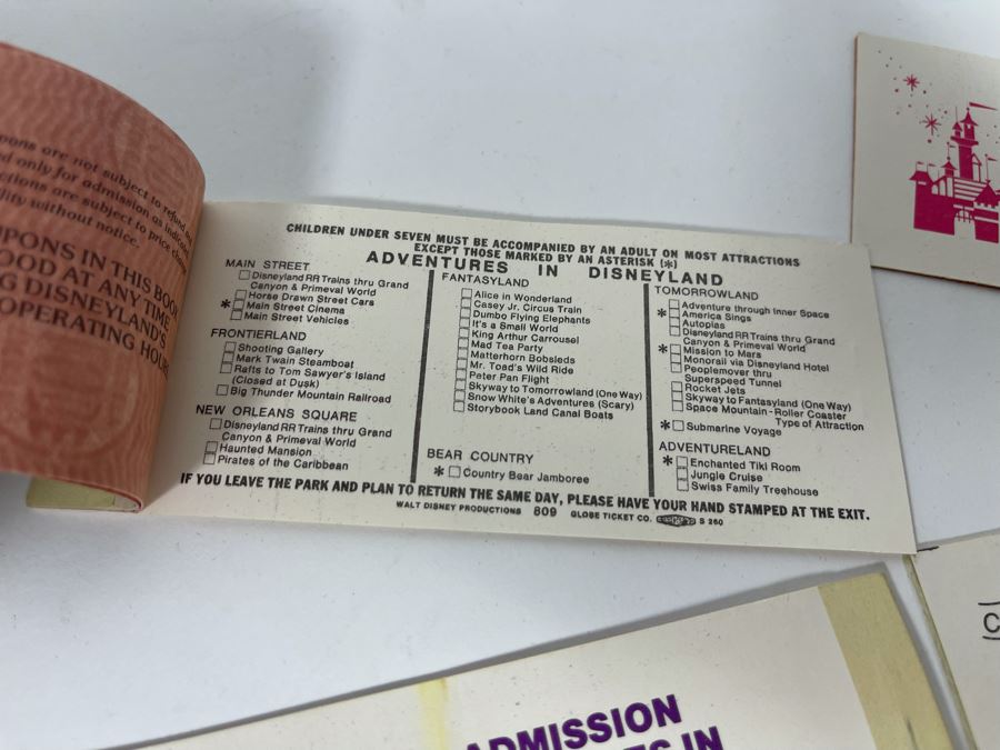 Set Of Four Vintage Disneyland Ticket Books Incomplete [Photo 10]
