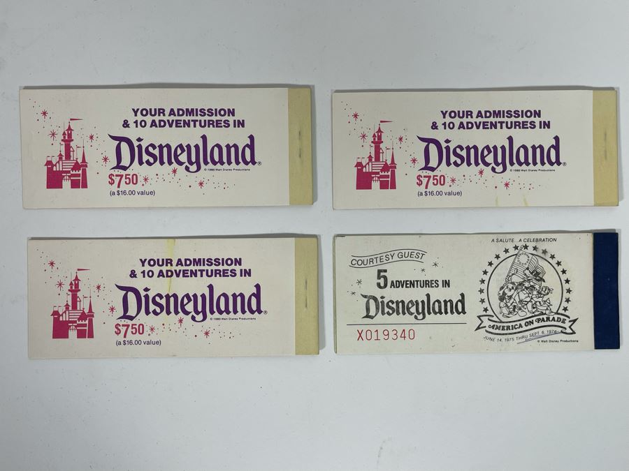 Set Of Four Vintage Disneyland Ticket Books Incomplete [Photo 11]