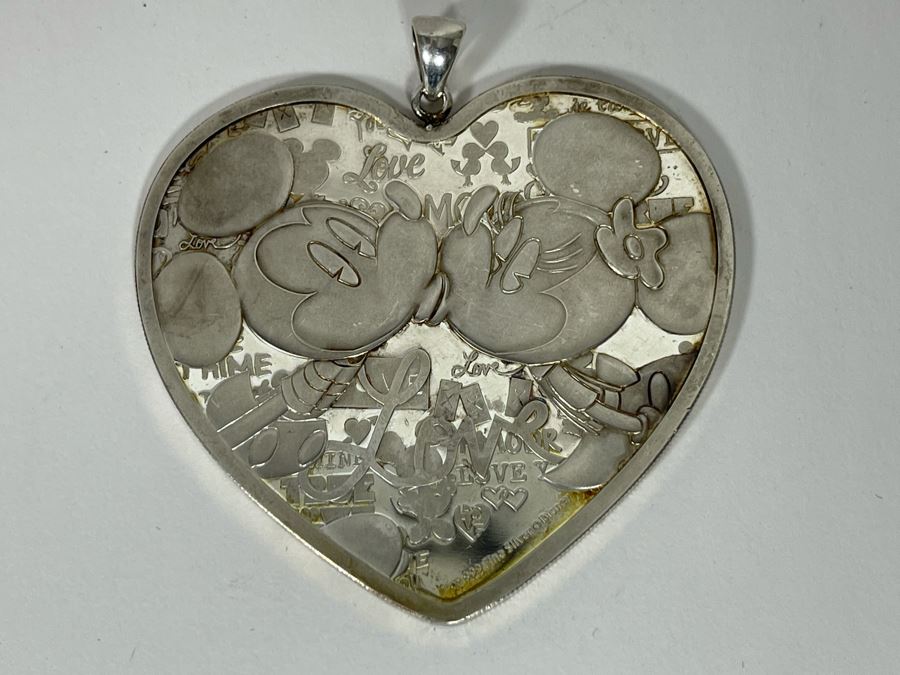 Disney 1oz .999 Fine Silver Heart-Shaped Mickey Mouse Minnie Mouse Pendant New Zealand 2 Dollars [Photo 2]