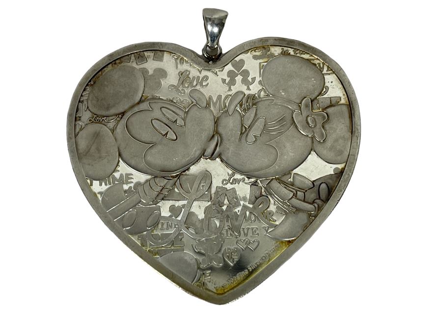 Disney 1oz .999 Fine Silver Heart-Shaped Mickey Mouse Minnie Mouse Pendant New Zealand 2 Dollars