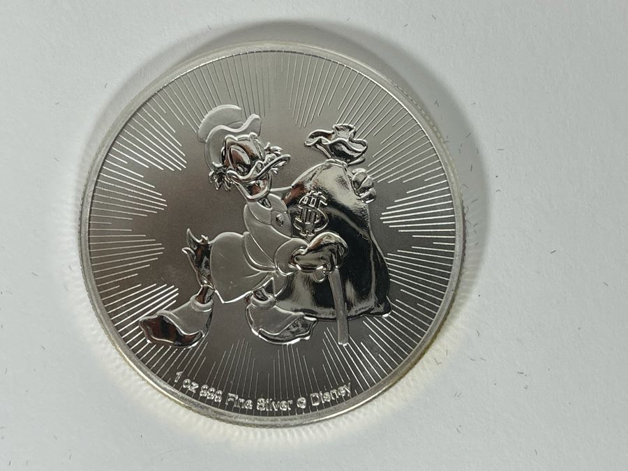 Disney 1oz .999 Fine Silver Scrooge McDuck New Zealand 2 Dollars Coin [Photo 3]